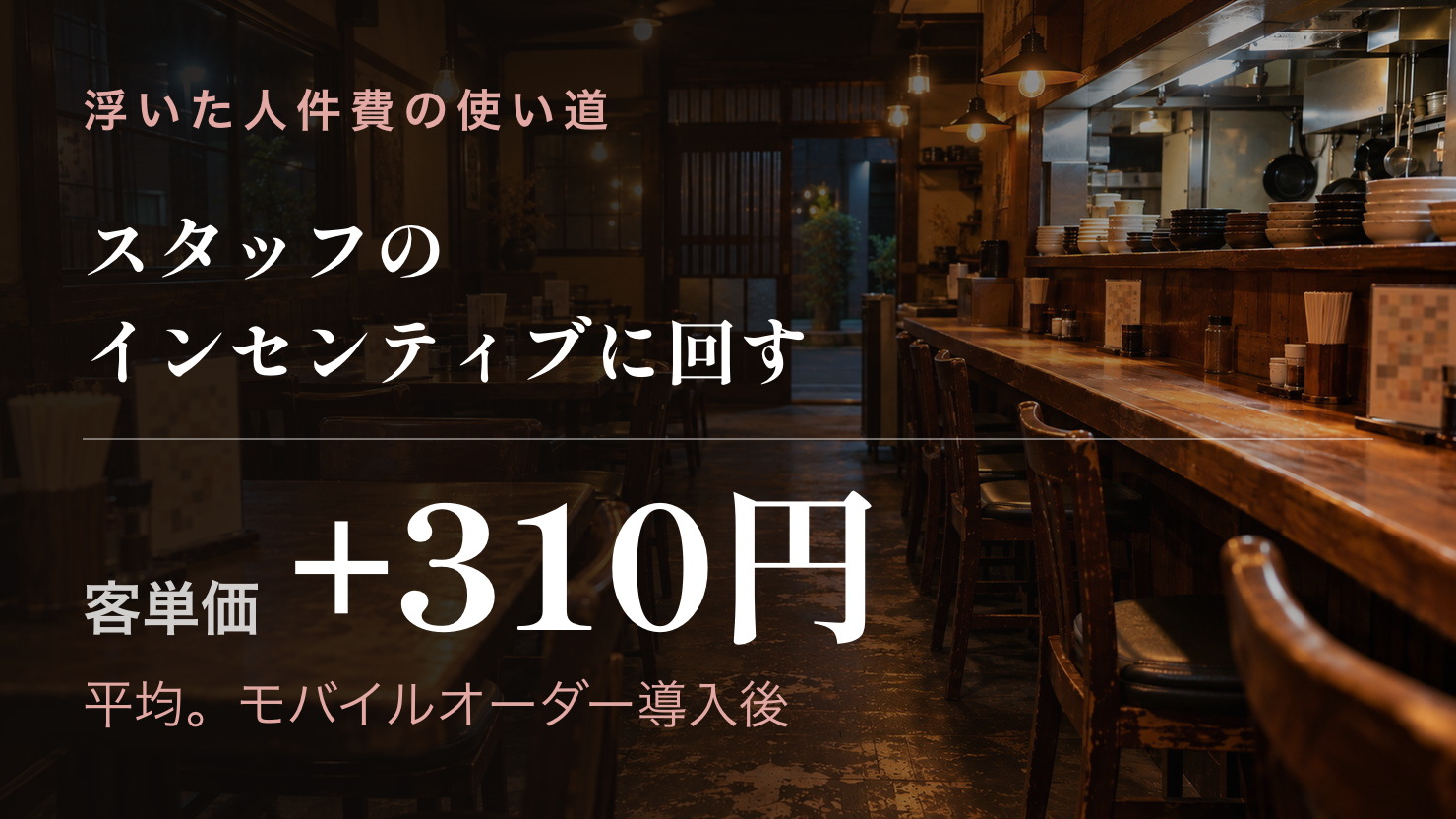 浮いた人件費をインセンティブに回し、客単価が平均310円アップした